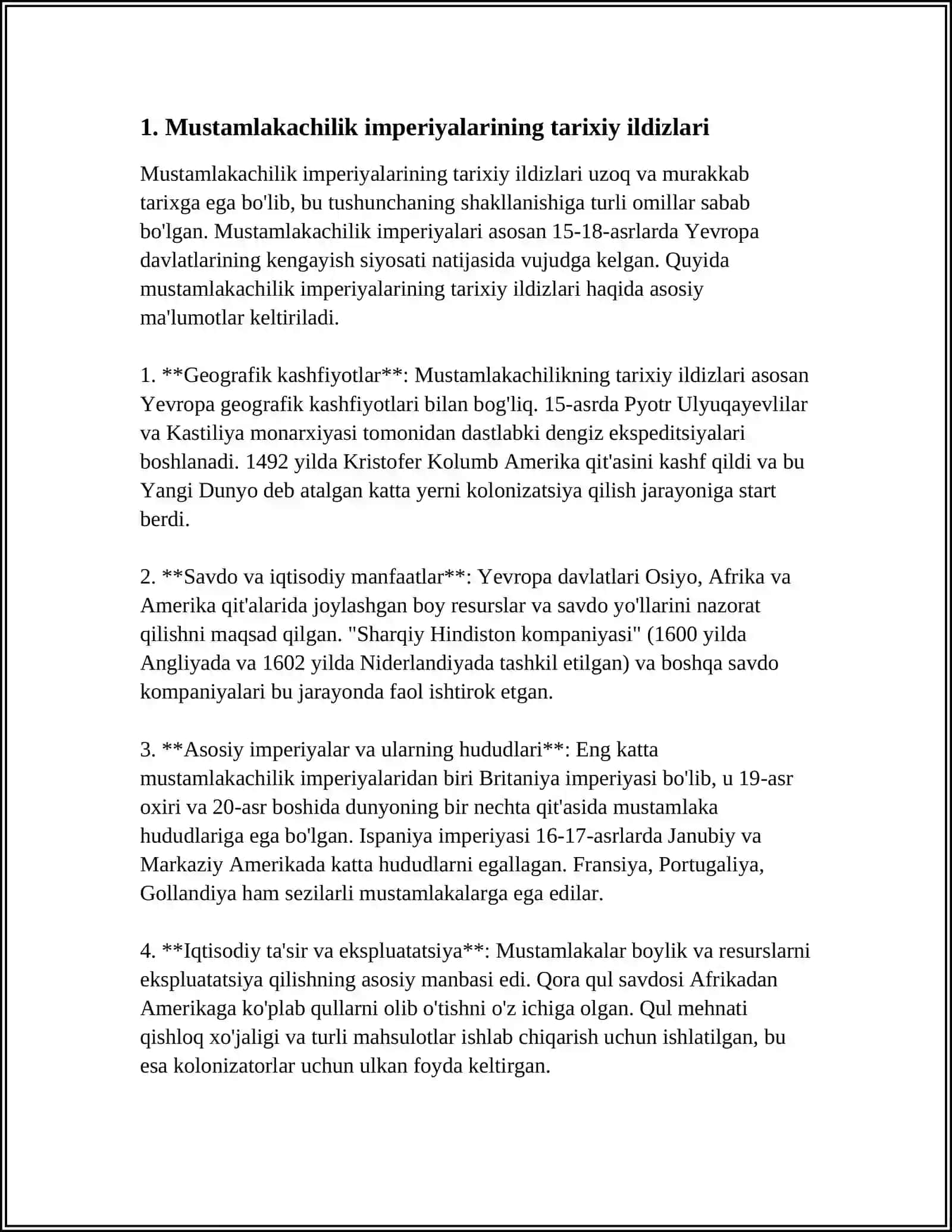 MUSTAMLAKACHILIK IMPERIYALARINING VUJUDGA KELISHI VA RIVOJLANISHI 3