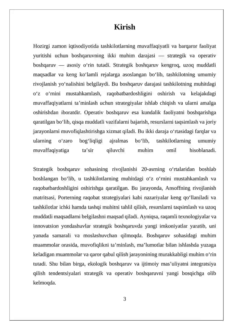 STRATEGIK VA OPERATIV BOSHQARUV 3