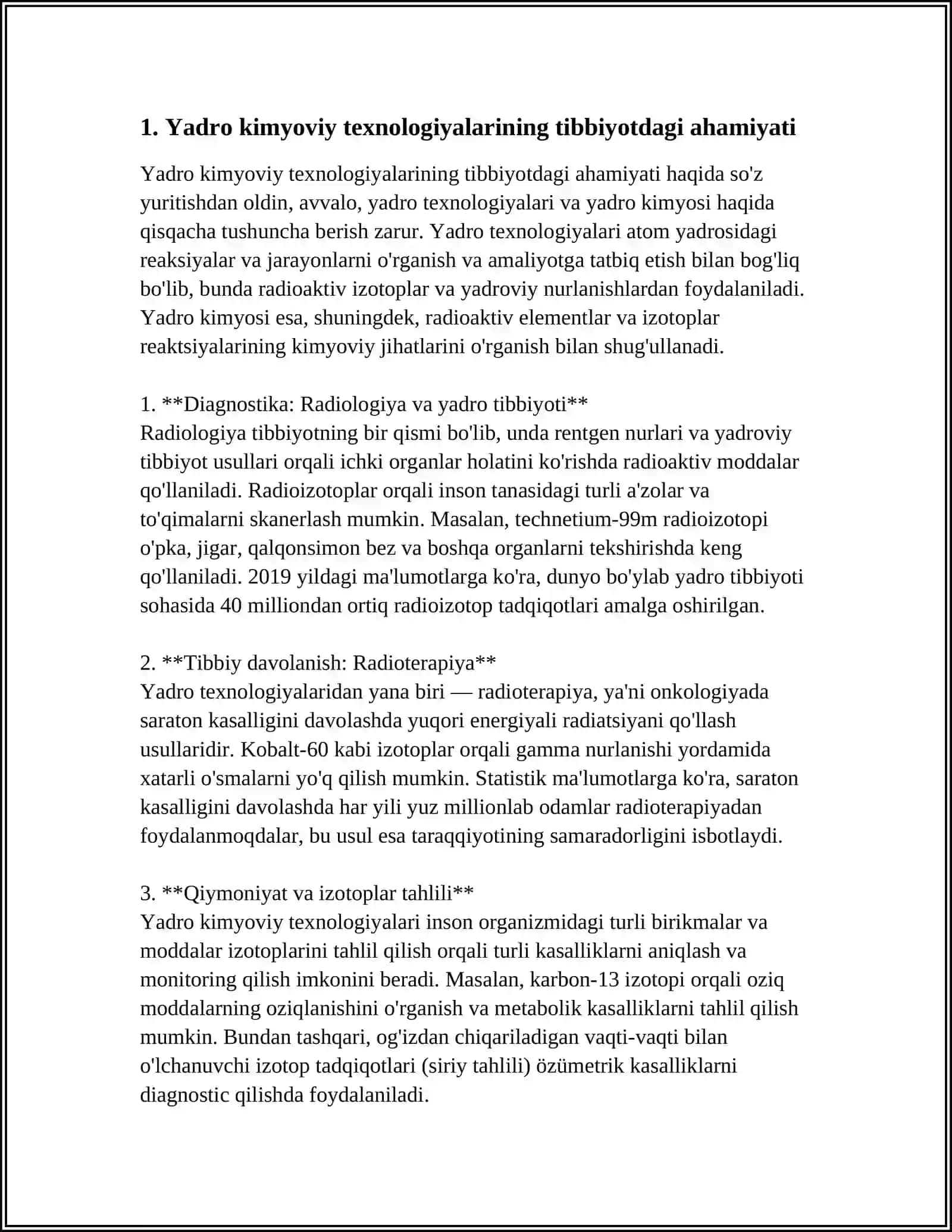 YADRO KIMYOSINING TIBBIYOTDAGI O‘RNI 3