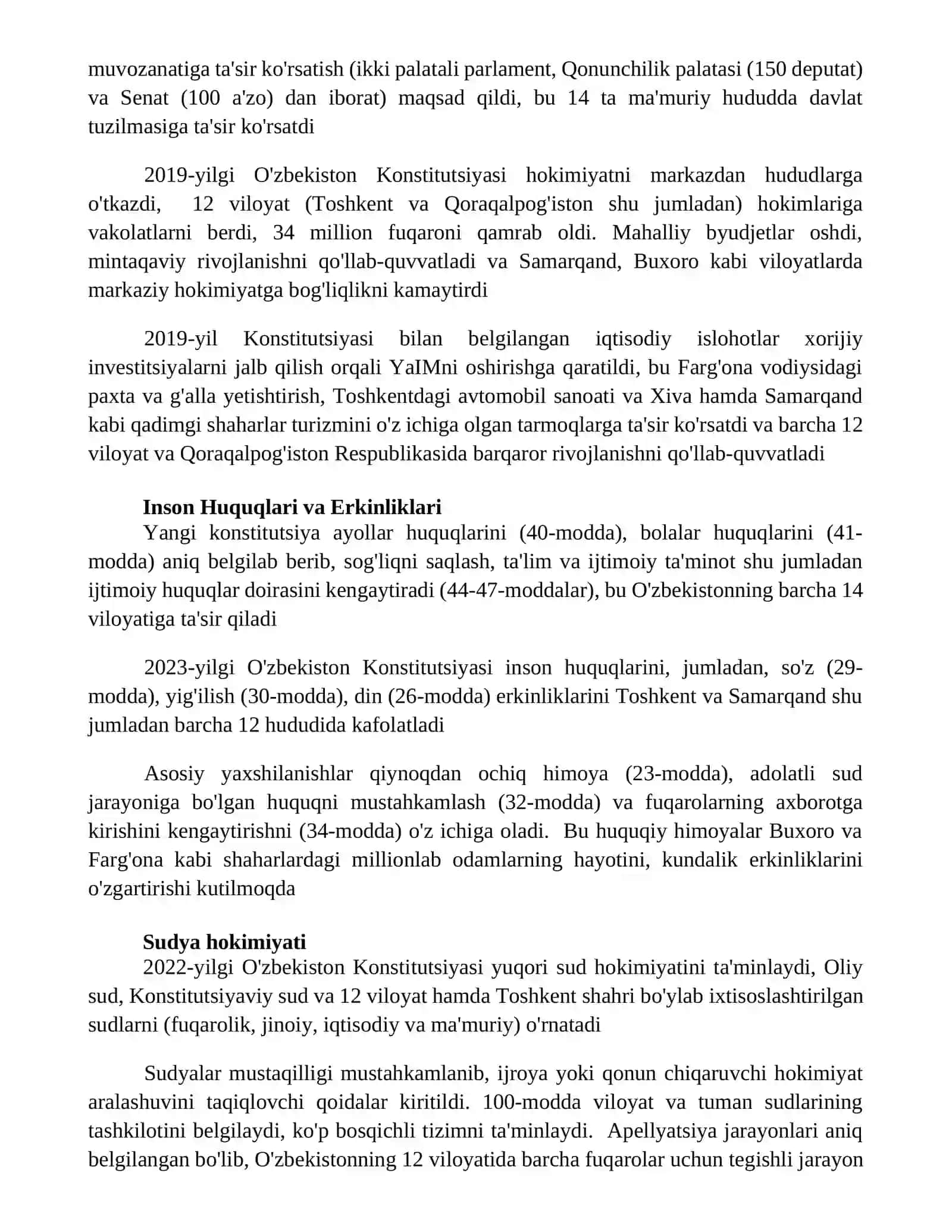 OʻZBEKISTON Respublikasi Yangi Konstitutsiyasi 3
