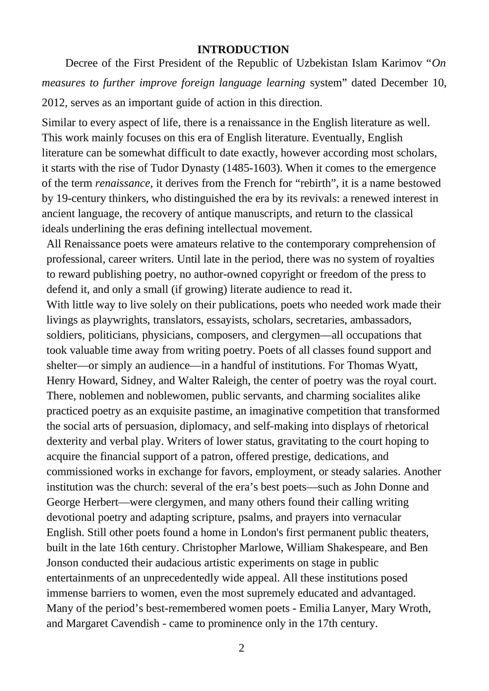 RENAISSANCE IN ENGLISH LITERARURE 3