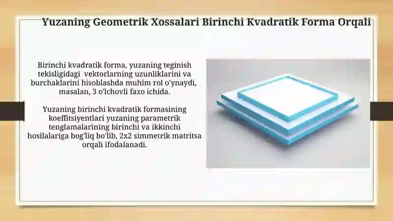 Sirtning birinchi kvadratik formasi 3