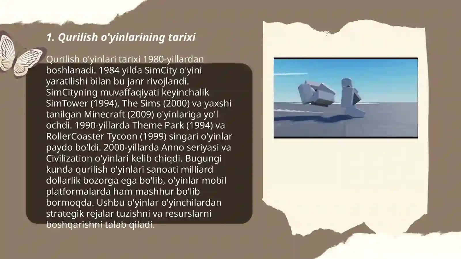Qurilish o'yinlari va ularni tashkil etish 3