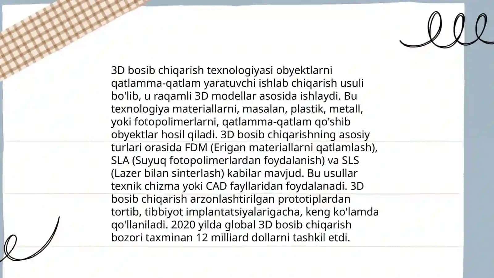 Qurilishda 3D bosib chiqarish yordamida binolarni yaratish uchun texnologiyalar va materiallar 3