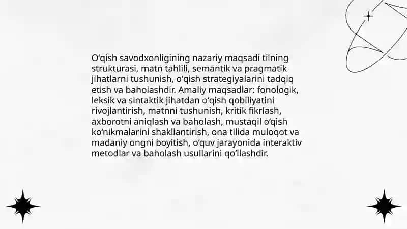 Oʻqish savodxonligining maqsadi 3