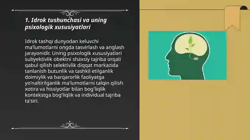 Idrokning psixologik hususiyati 3