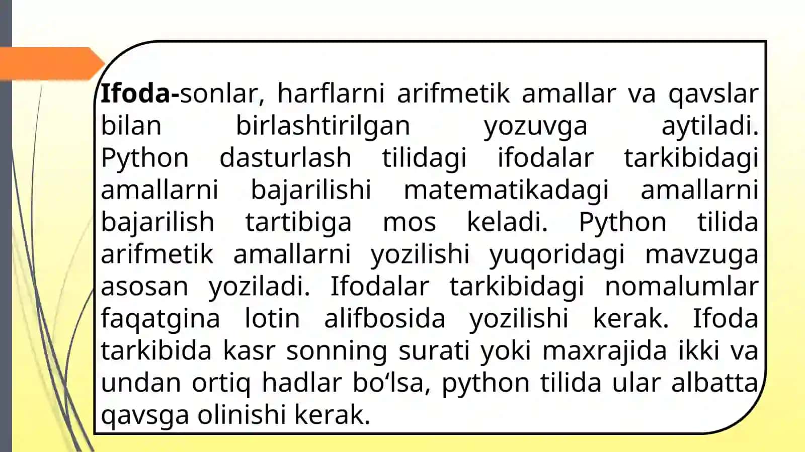 Python dasturlash tili tarkibidagi matematik funksiyalar va ifodalar 3