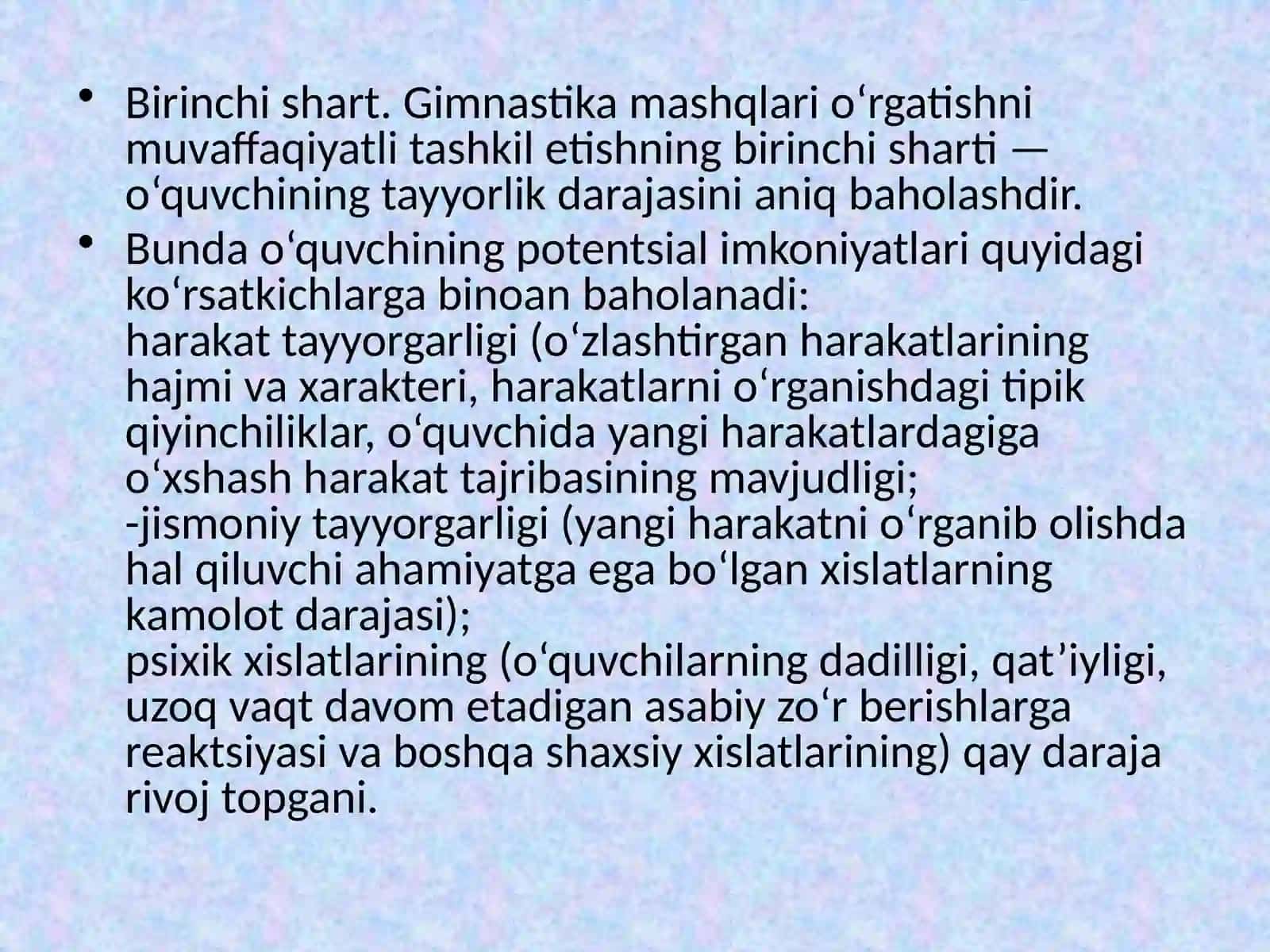 Ta'lim muassasalarida qimnastikani o'tkazish usullari 3
