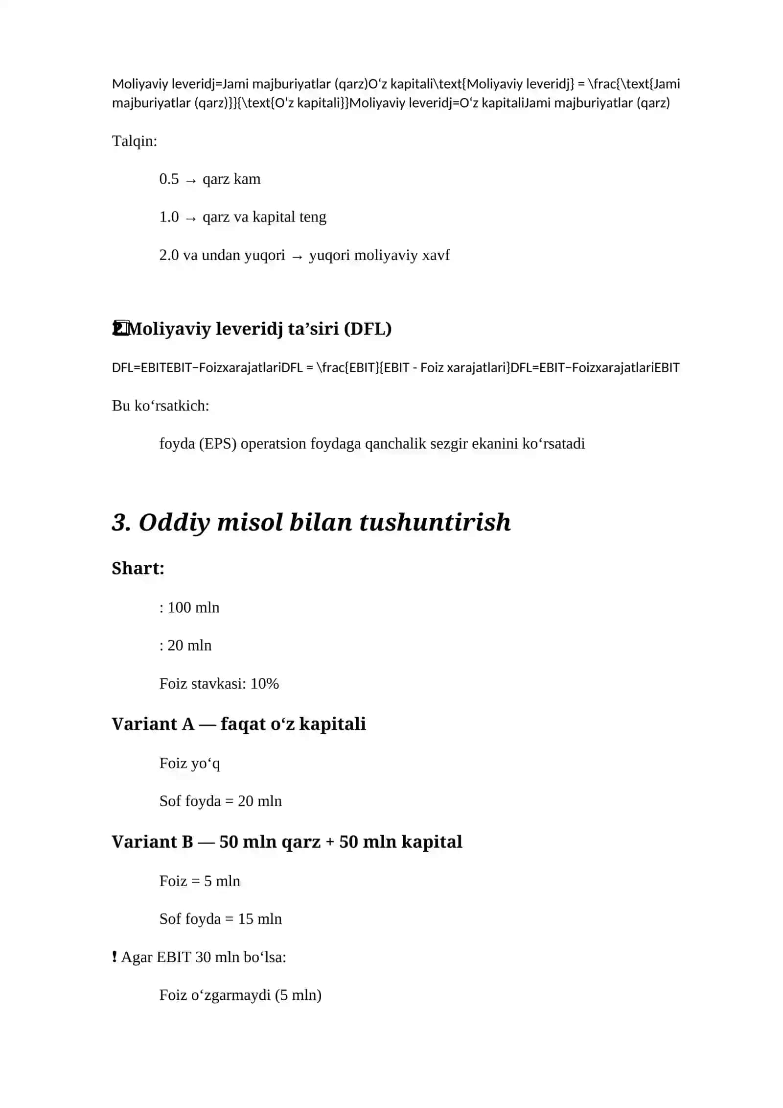 Moliyaviy leveridj tahlili 3