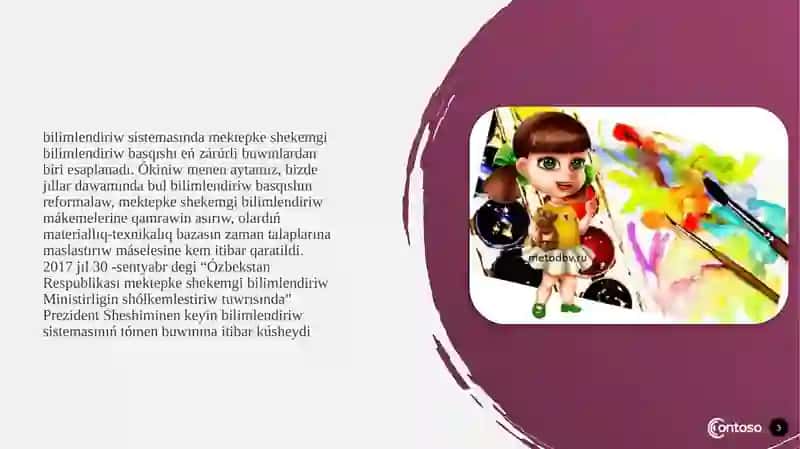 Mektepke shekemgi bilimlendiriw 3