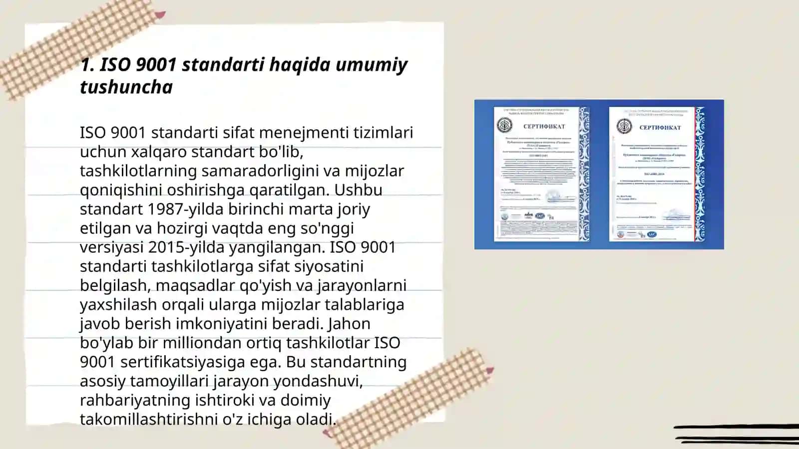 ISO 9001 Metadalogiyasinig sifatni boshqarishdagi oʻrni 3