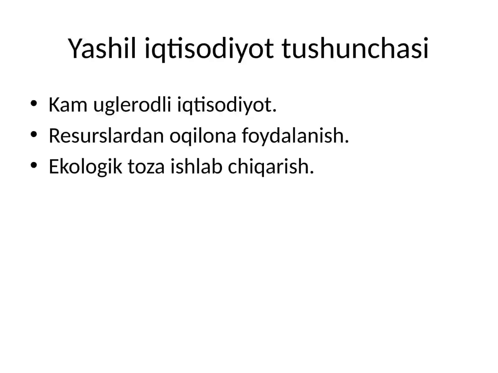Yashil iqtisodiyot (Green Economy) 3