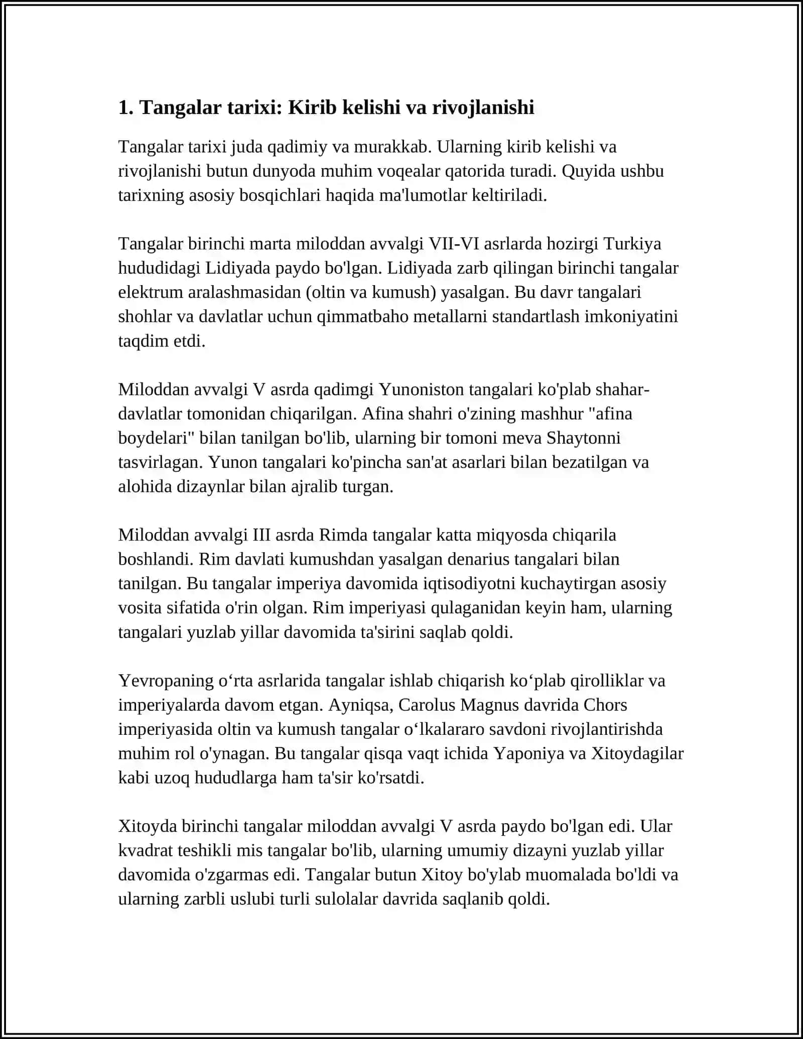 TANGALAR TARIXI VA DASTLABKI BELGILAR 3