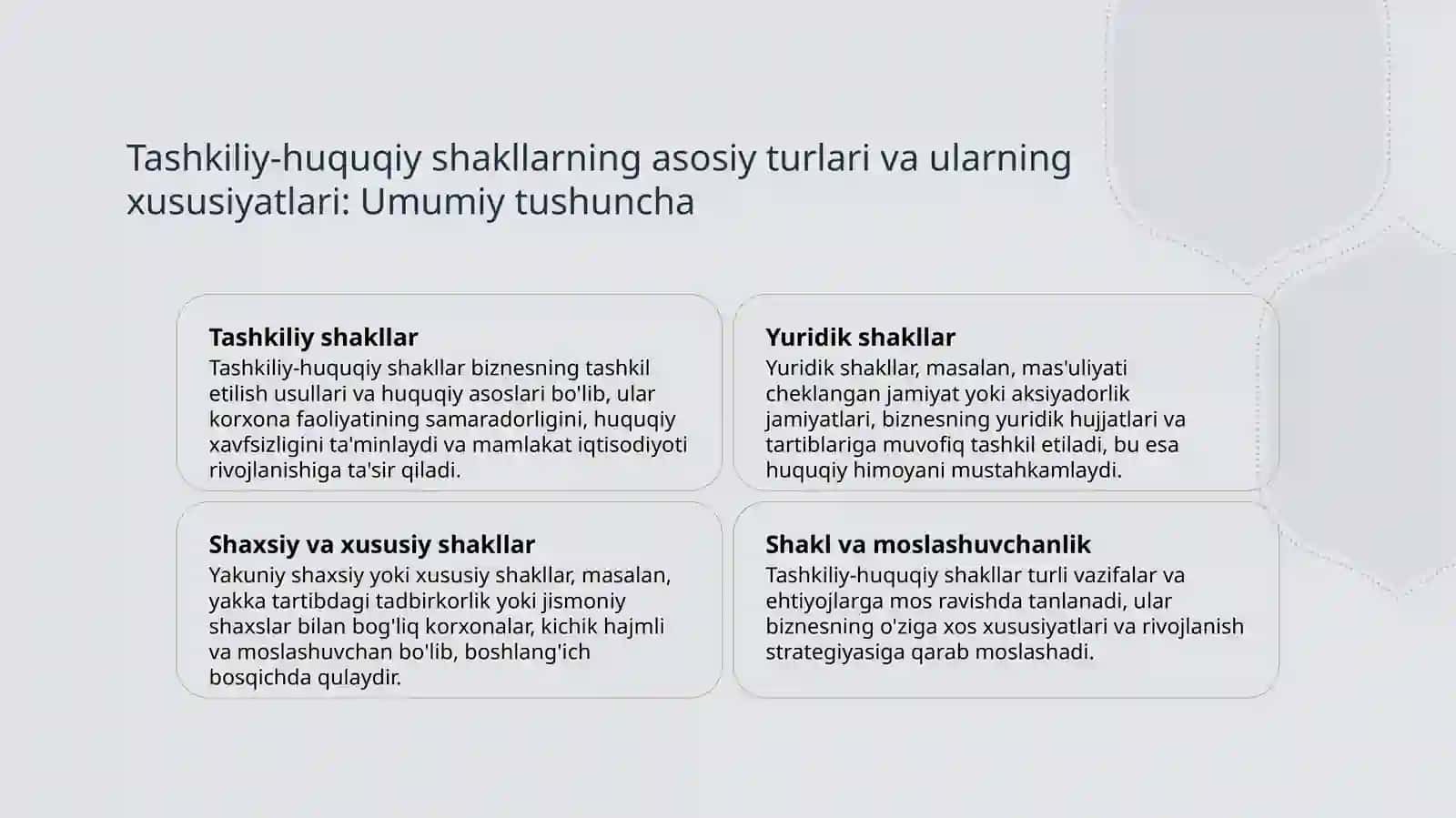 Tadbirkorlikning tashkiliy-huquqiy shakllari 3