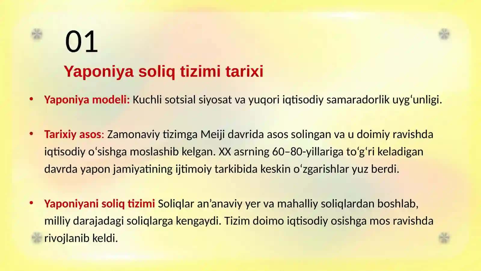YAPONIYA SOLIQ TIZIMI 3