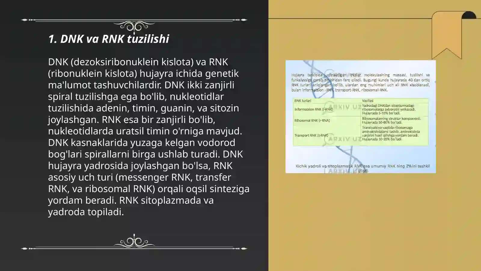 DNK va RNK Asoslari 3