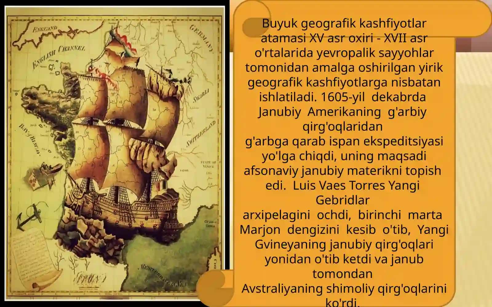 8-sinf Jahon tarixi Buyuk geografik kashfiyotlar va ularning tarixiy ahamiyati dars taqdimot 3
