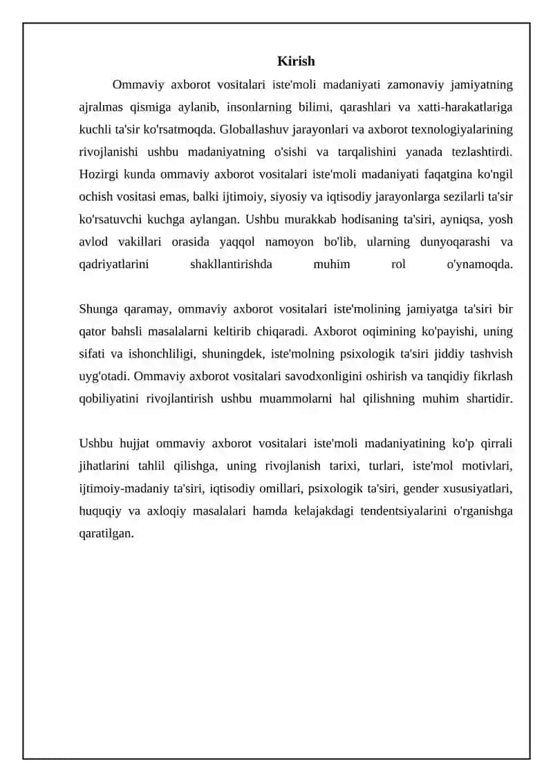 Ommaviy axborot vositalari iste'moli madaniyatiga kirish 3