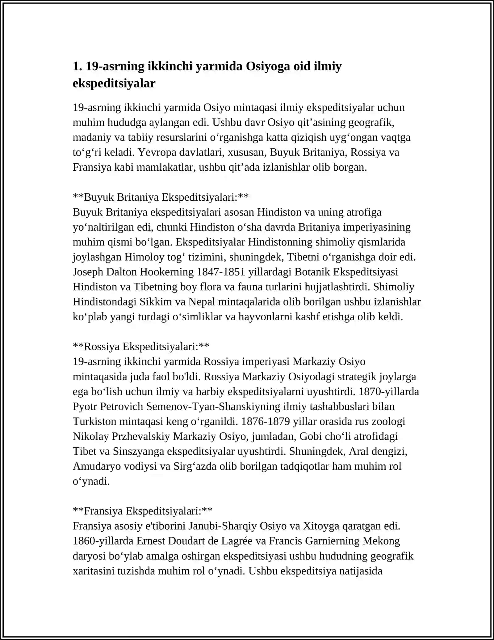 19-asrning ikkinchi yarmida Osiyoga oid ilmiy ekspeditsiyalar 3