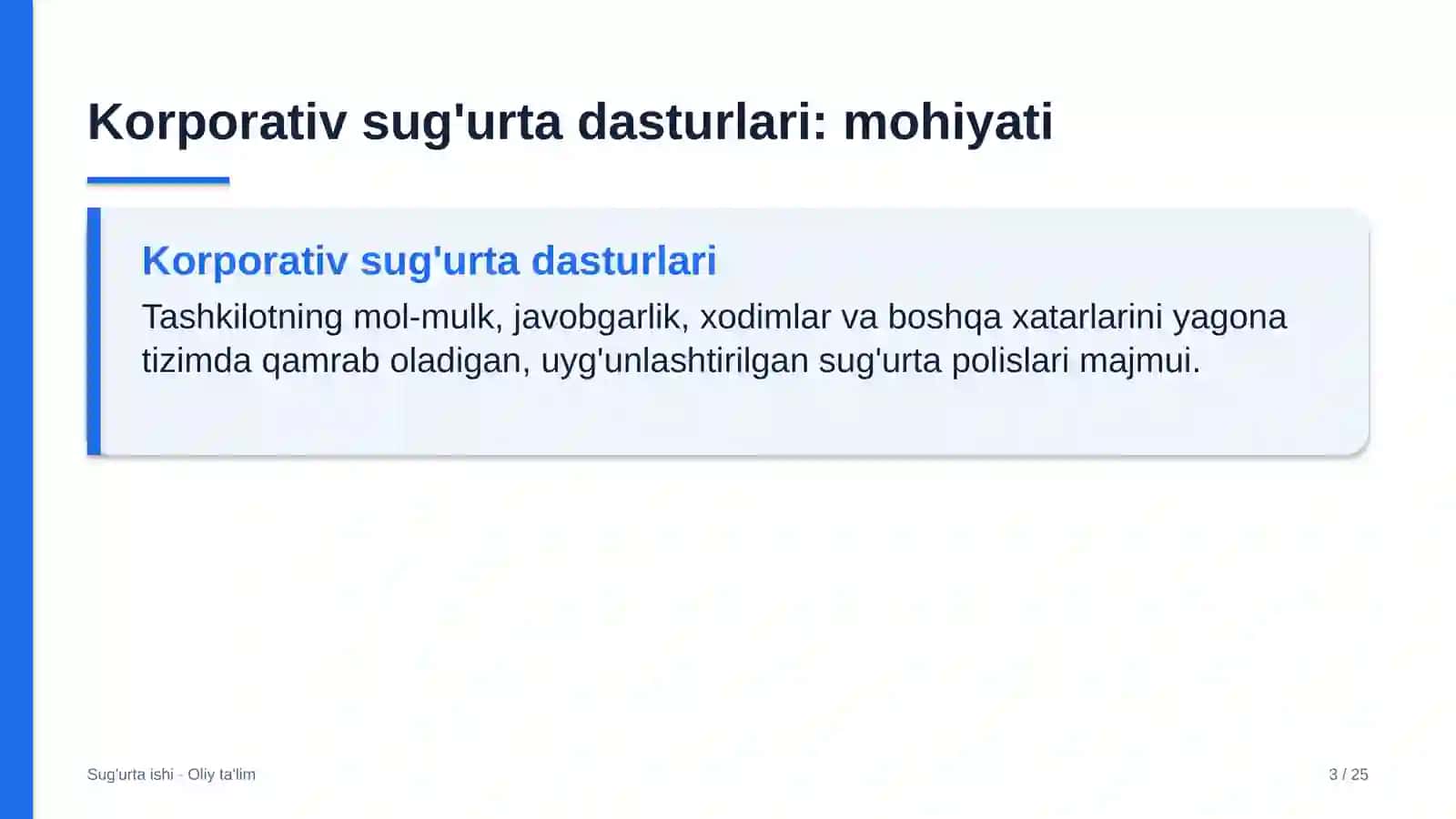 Ko'chmas mulk bozorida korporativ sug'urta dasturlari 3