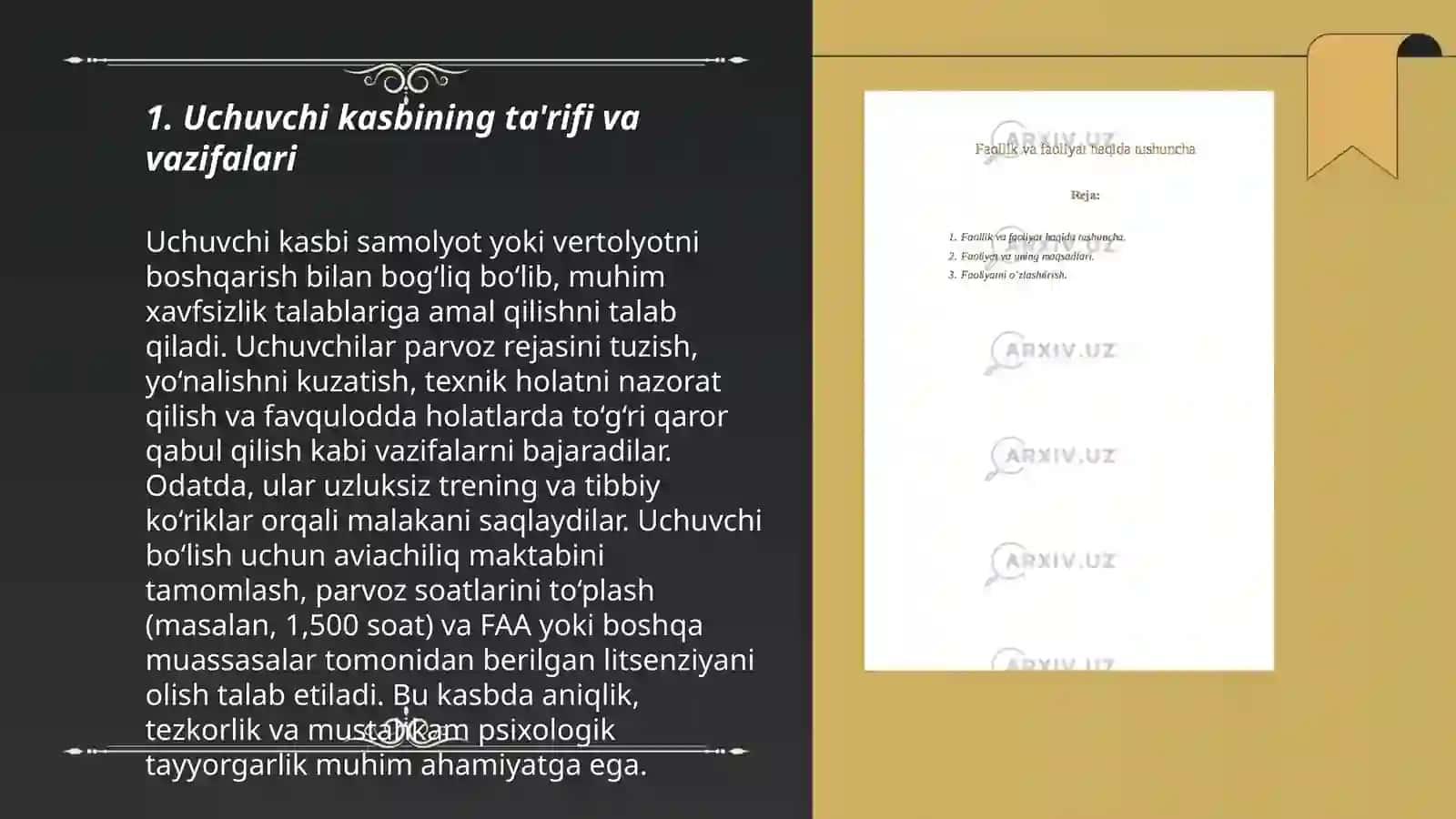 Uchuvchi kasbi haqida maʼlumot 3