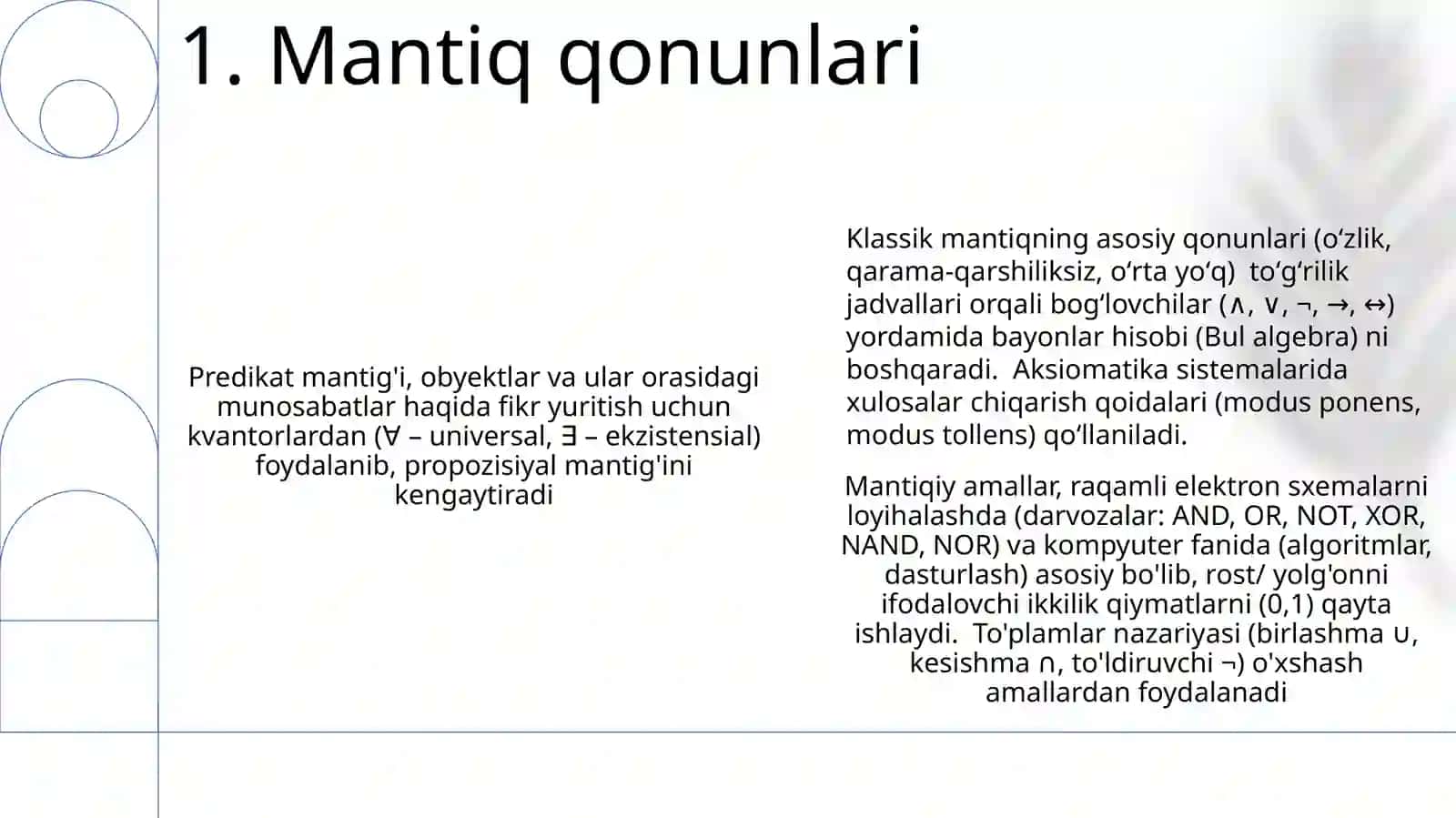 Mantiqiy amallar 3