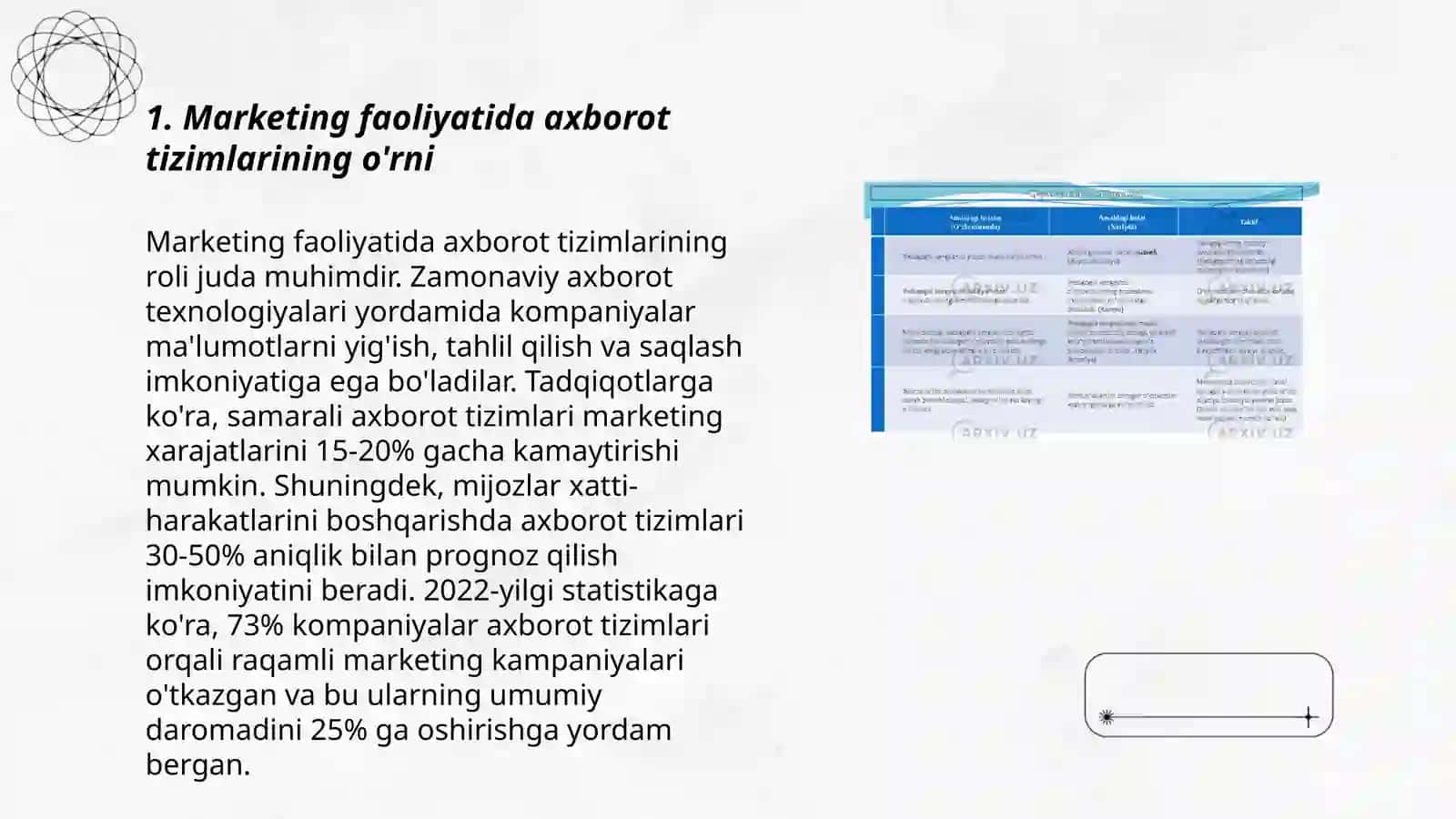 Marketing faoliyatini axborot bilan ta’minlash 3