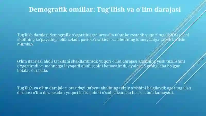 Tug'ilishga ta'sir etuvchi asosiy omillar 3