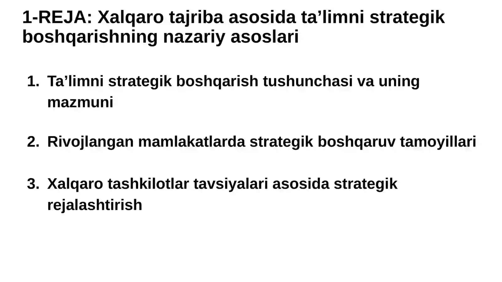 Ta’limni strategik boshqarish nazariyalari 3
