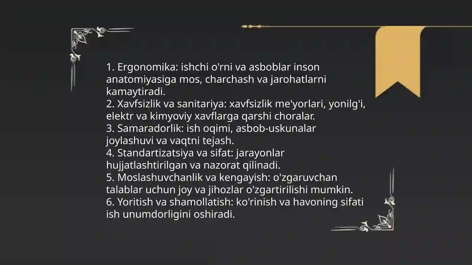 Ish joylarini tashkil etish va rejalashtirish 3