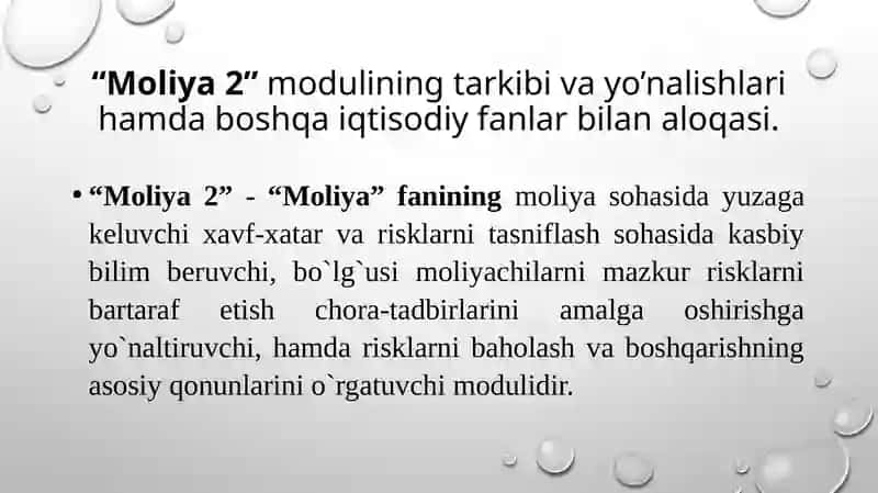 Moliyaviy risklarning mohiyati va ahamiyati 3