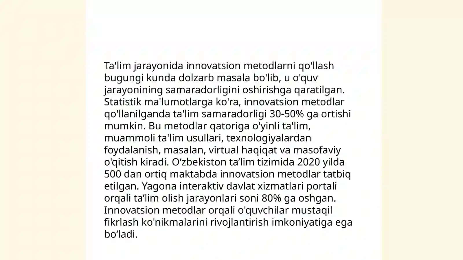 Ta'lim jarayonida innovatsion metodlarni qo'llash 3
