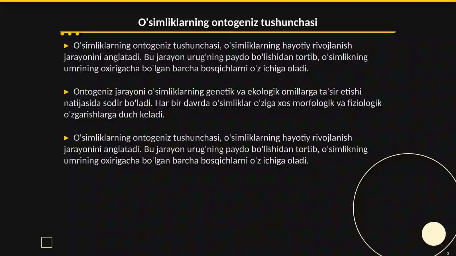 O'simliklarning ontogeniz davrlari 3