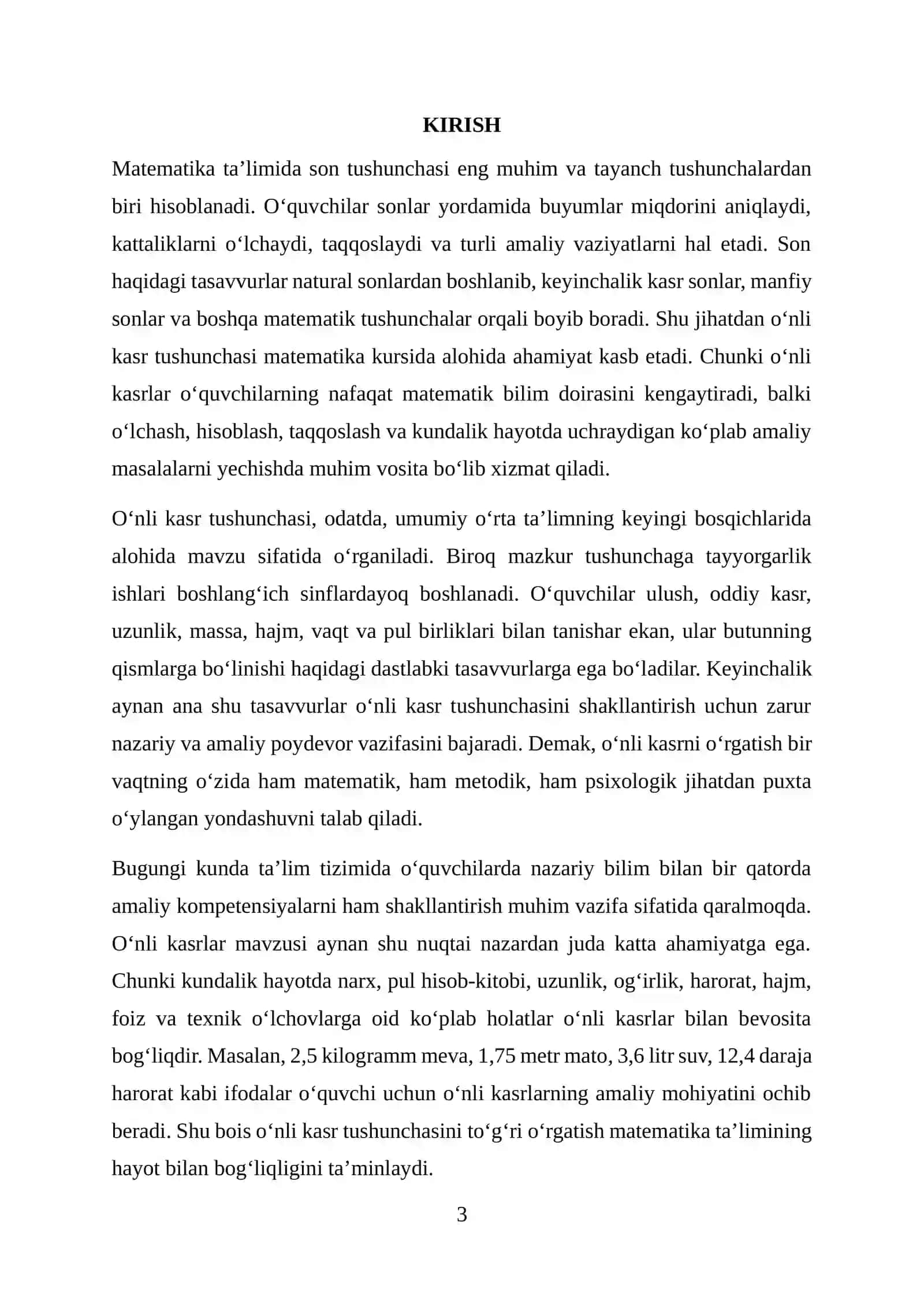 O‘NLI KASR TUSHUNCHASINI O‘RGATISH METODIKASI 3