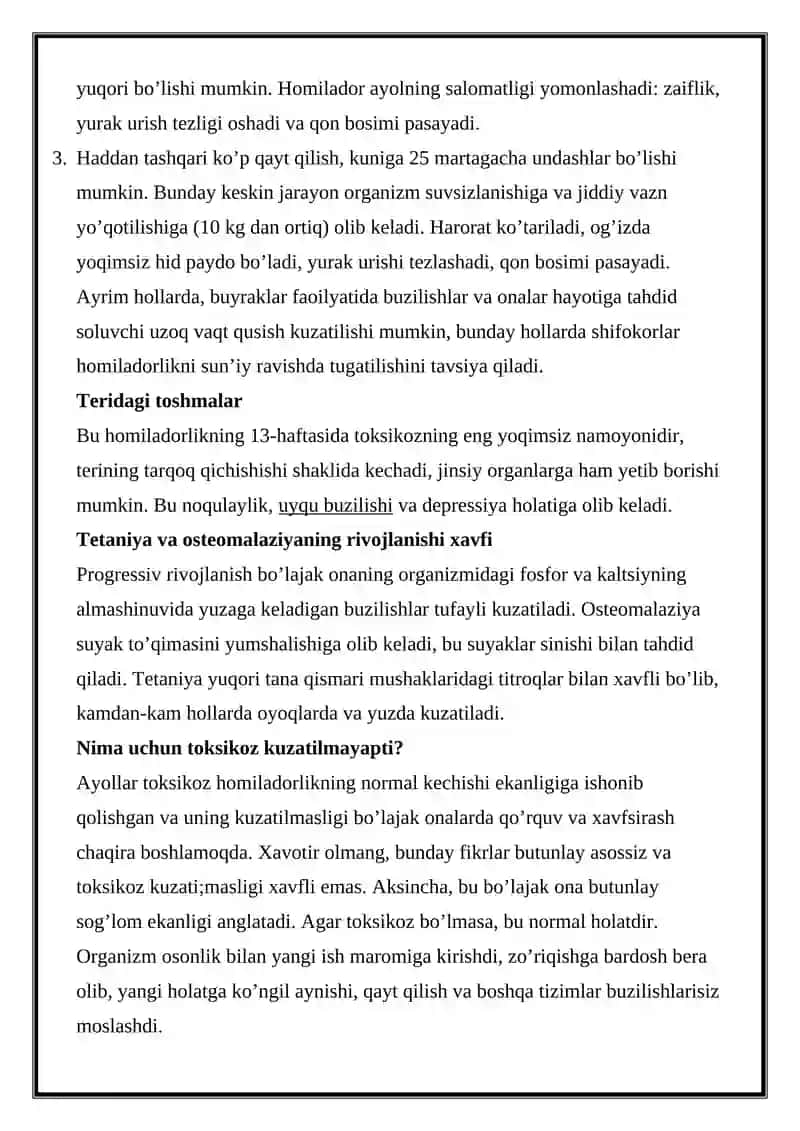 Eng kam uchraydigan toksikoz turlari 3