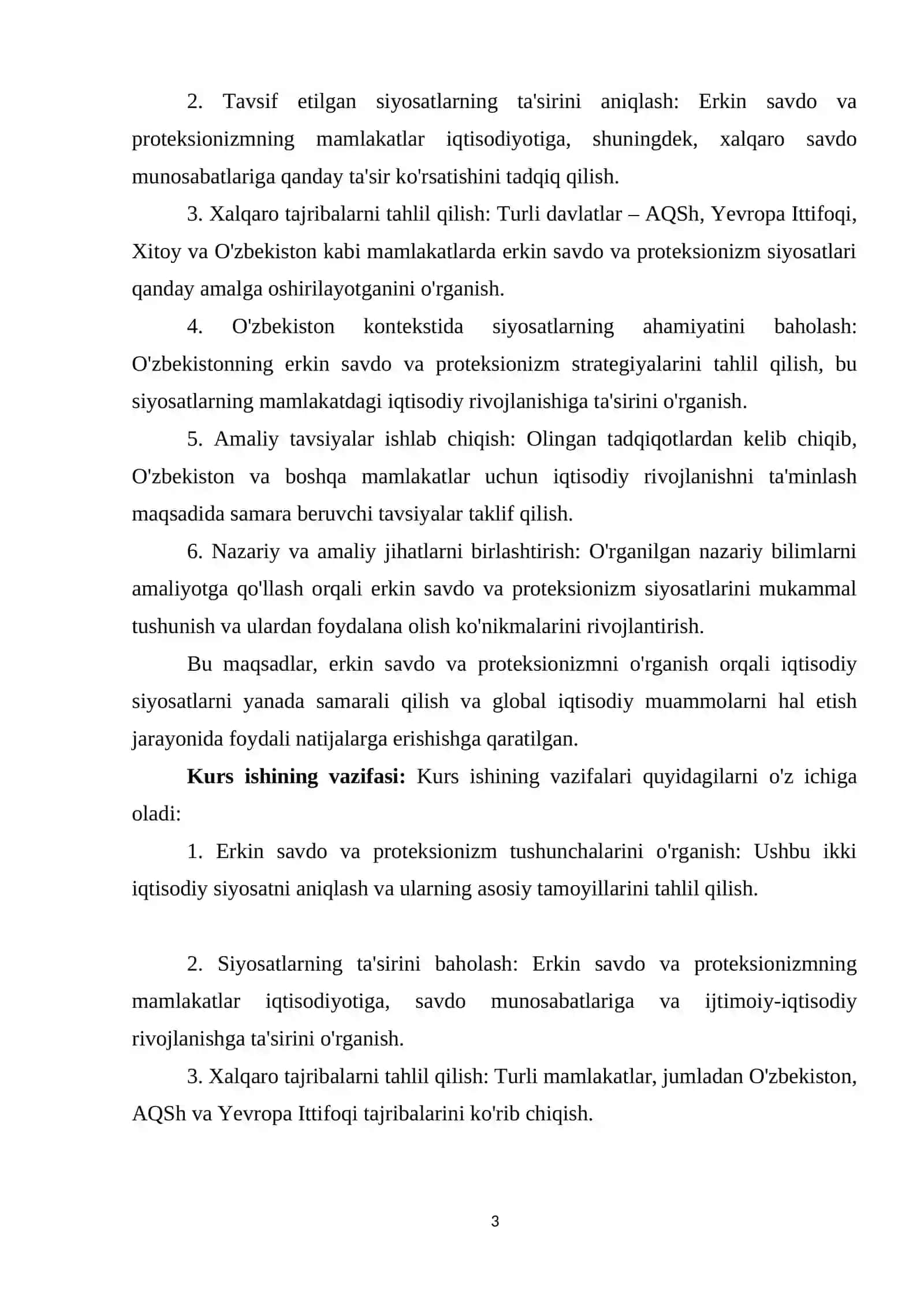 Erkin savdo va proteksionizm siyosati 3