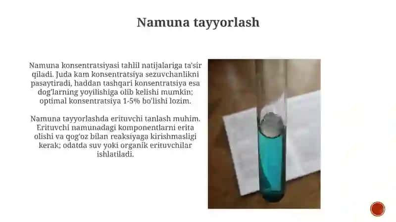 Qog’oz lixromatografiyada moddalar ni intenfikatsiyalash 3