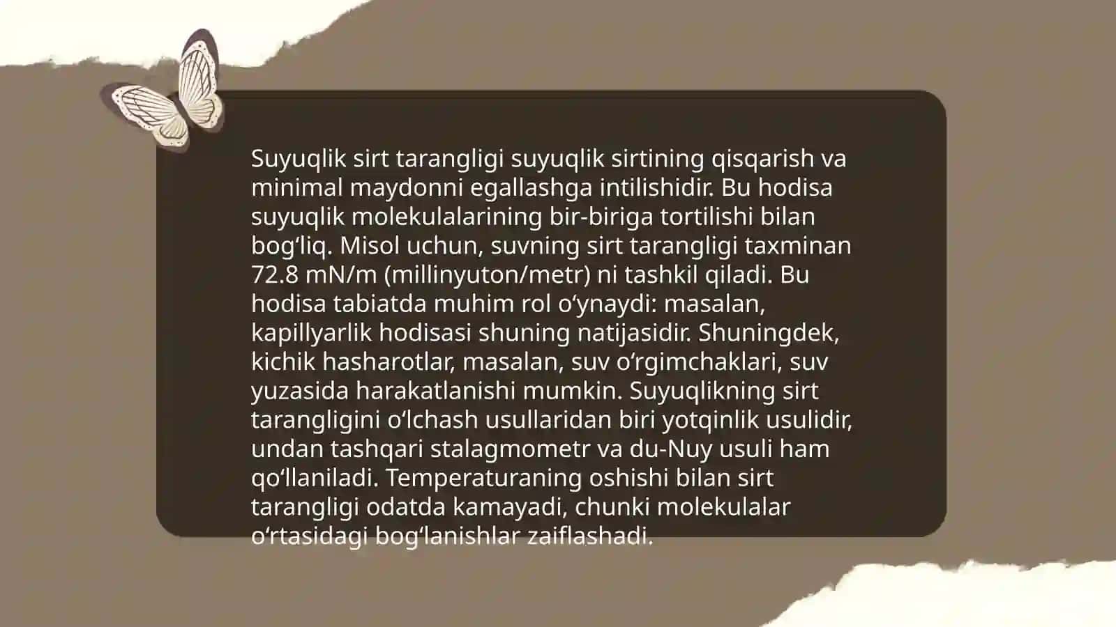 Suyuqliklarning sirt hodisalari va adsorbsiya jarayonlari 3
