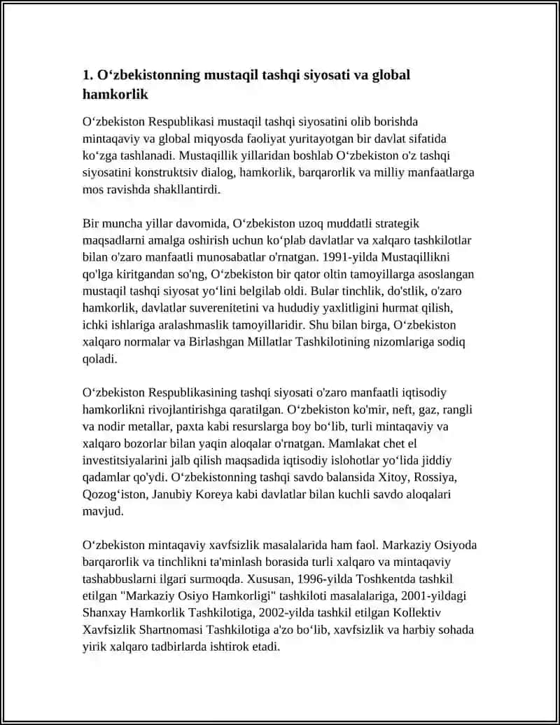 OʻZBEKISTON VA JAHON HAMJAMIYATI 3
