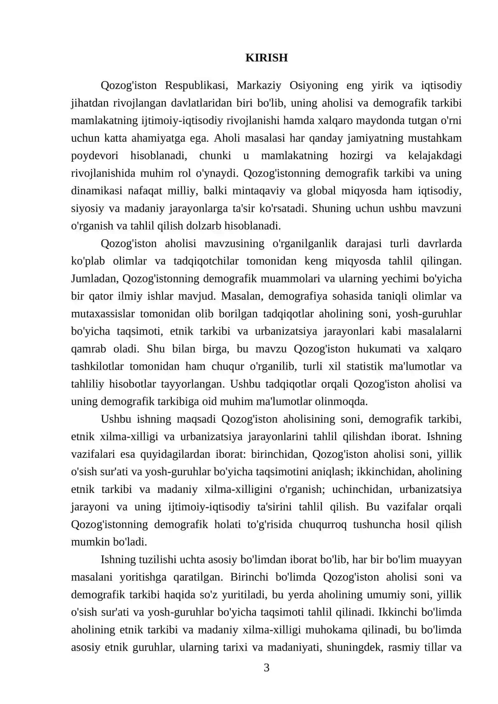 Qozogʻiston aholisi REFERATI 3