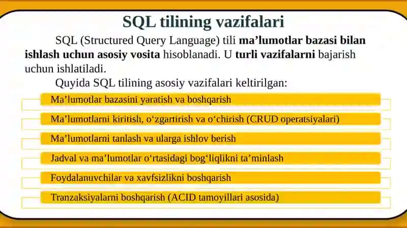 SQL Tili va Operatorlari 3