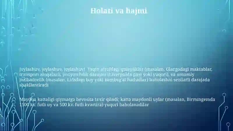 Koʻchmas mulk obyektlarini baholash omillari 3