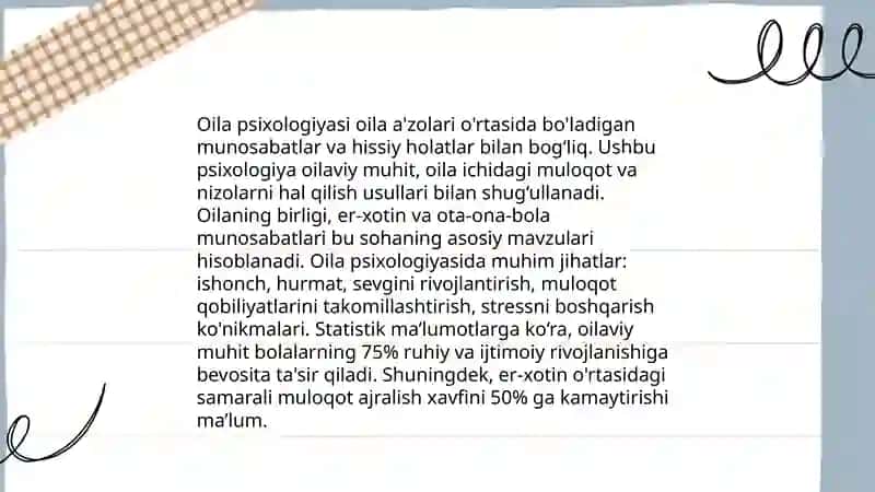 Oilada psixolog faoliyatining zarurligi 3