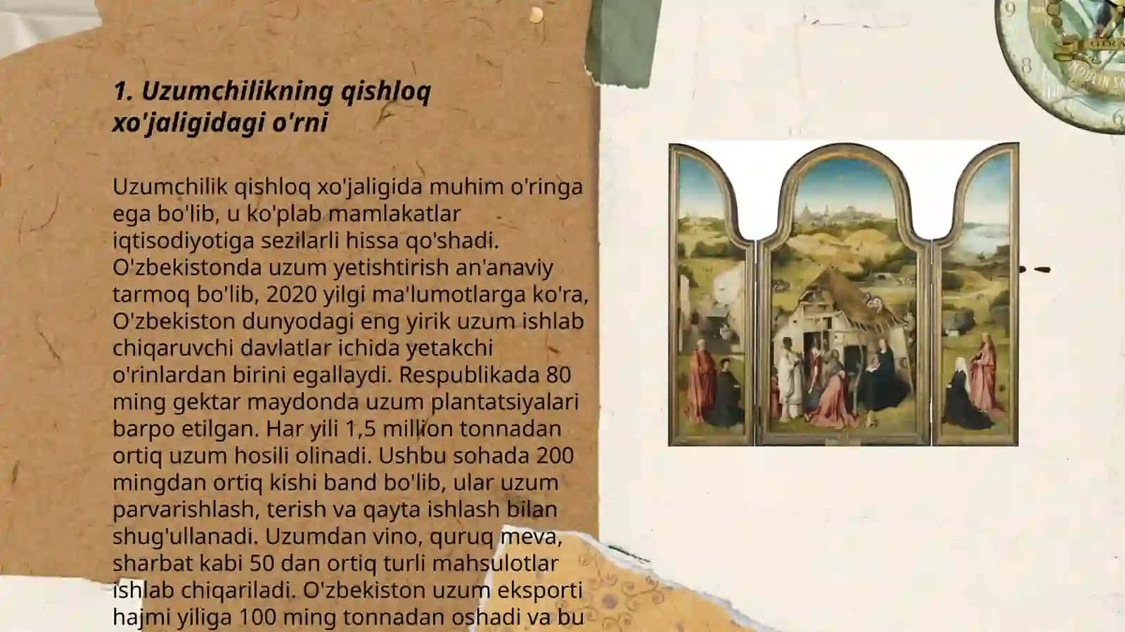 Uzumchilikning qishloq xo'jaligidagi o'rni 3