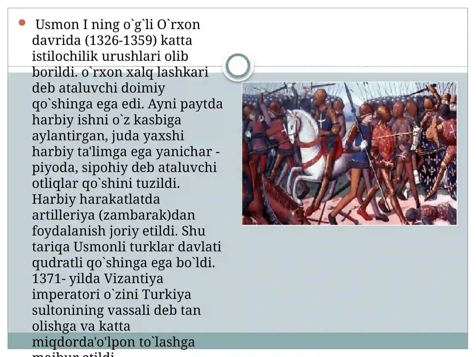 7-sinf Jahon tarixi Usmonli turklar davlati dars taqdimot 3