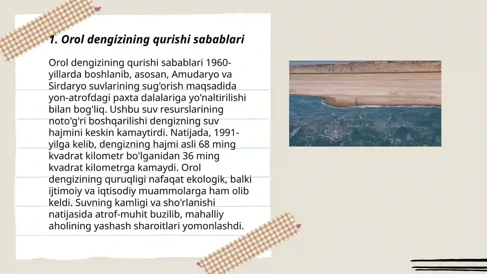 Orol dengizining ekologik holatidagi o'zgarishlar 3