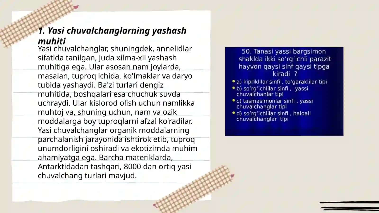 Yasi chuvalchanglar tip 3
