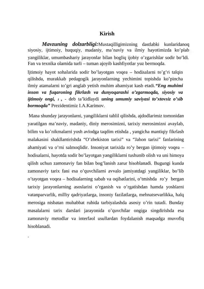 O‘ZBEKISTON TARIXI DARSLARINI TASHKIL ETISHDA INTERFAOL USULLAR. 3