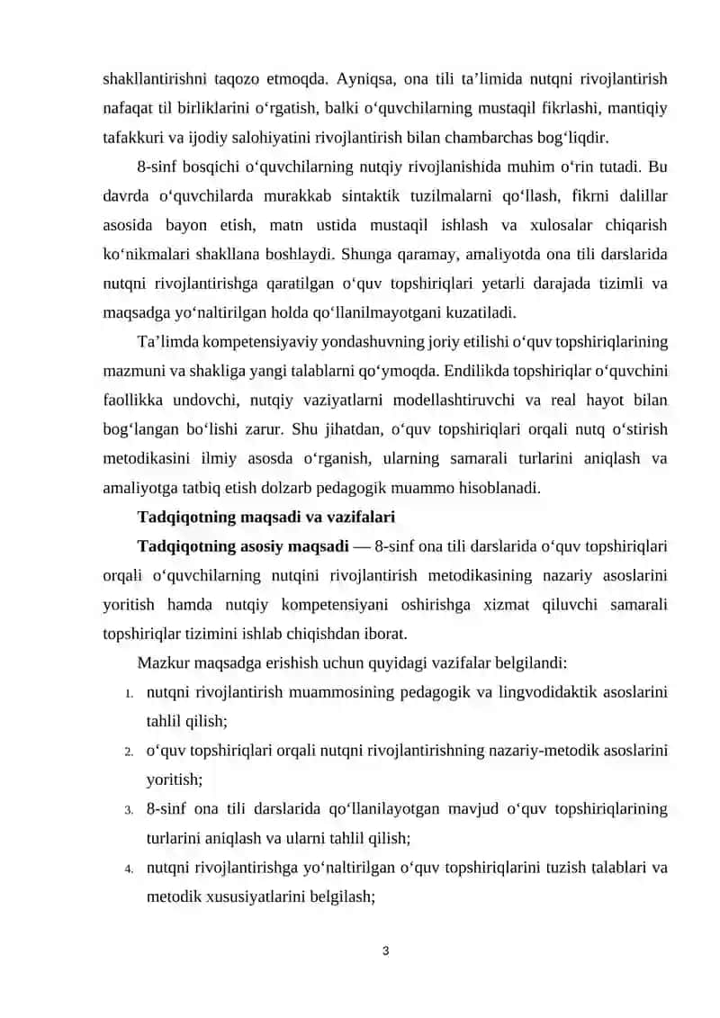 O'QUV TOPSHIRIQLARI ORQALI NUTQ O'STIRISH METODIKASI 3