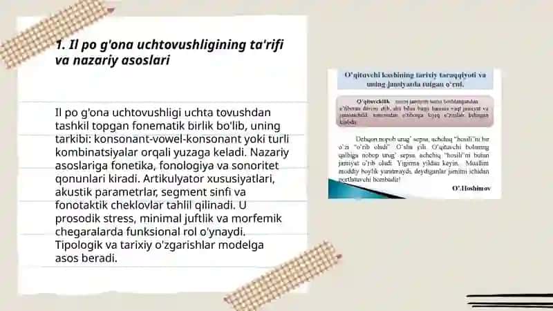 Il po g'ona uchtovushligi va uning sektakkordi 3